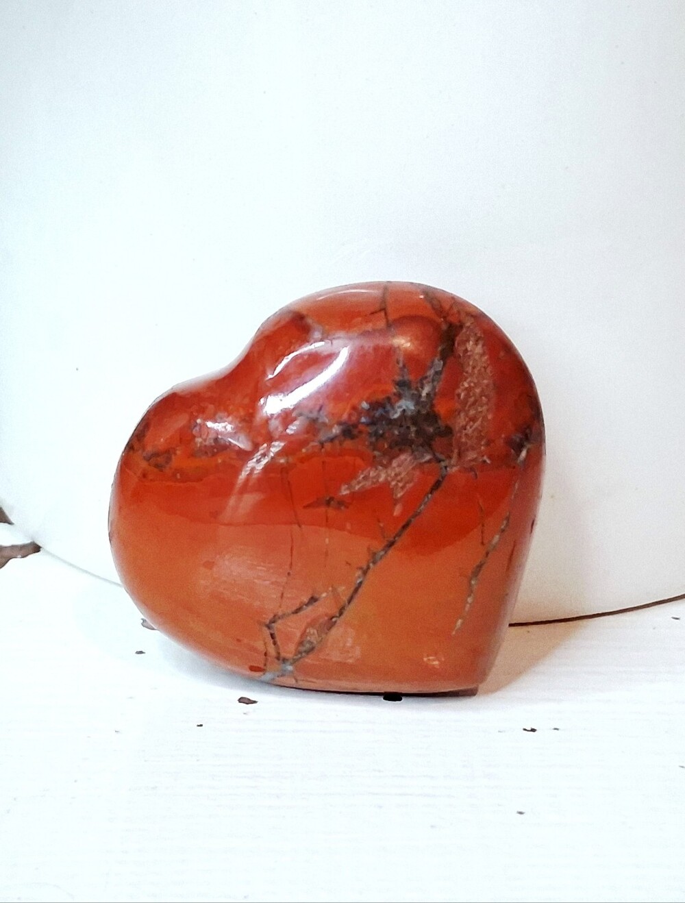 Polished Red Jasper Crystal Heart